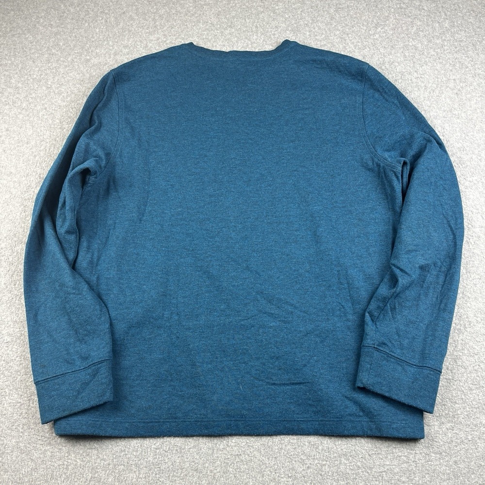 UNTUCKit Pullover Men Large Henley Teal Blue Grassi Lined Long Sleeve Thermal - Picture 4 of 9
